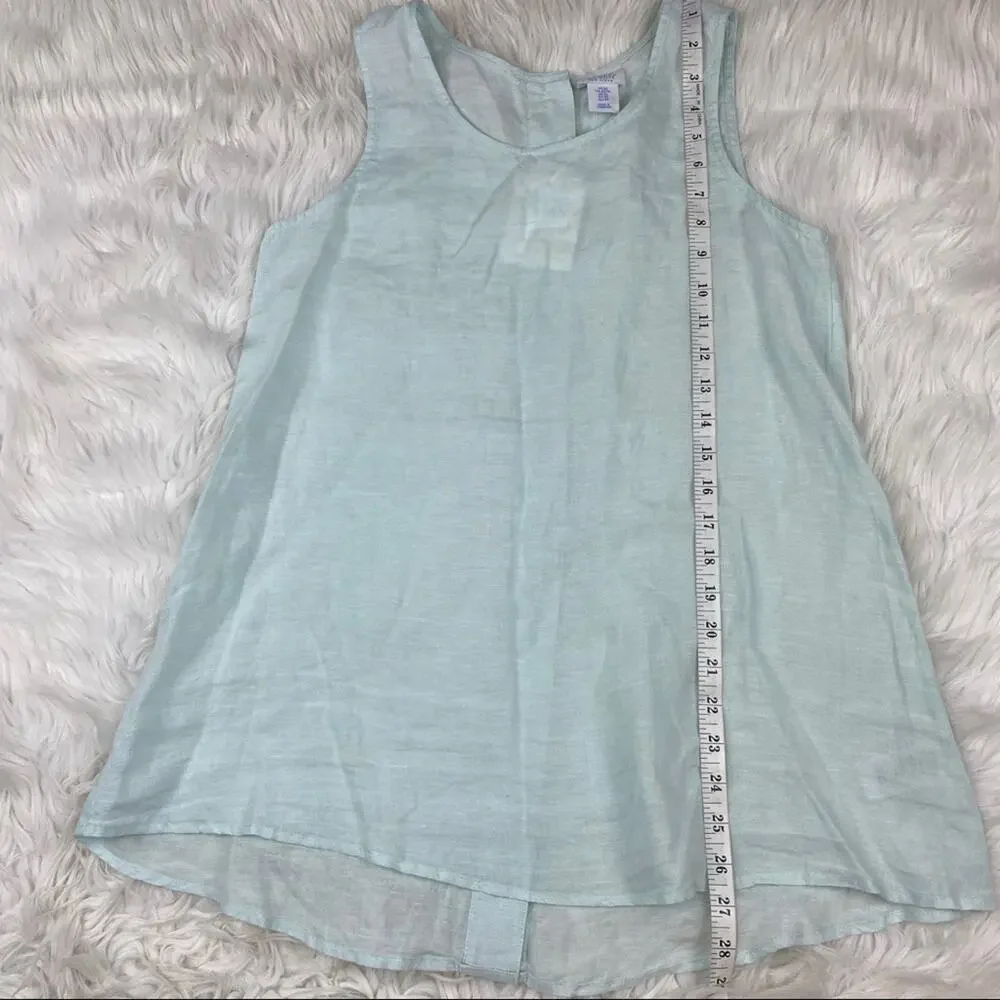 Sigrid Olsen Women's Sleeveless Tunic Blue‎ Size XS 100% Linen